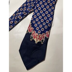 Sanucci Necktie 100% Silk Black Paisley Floral